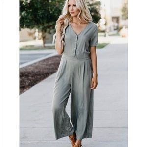 Olive button jumper size small